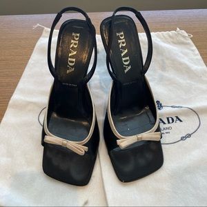 Pre-owned Black Satin Prada sandals